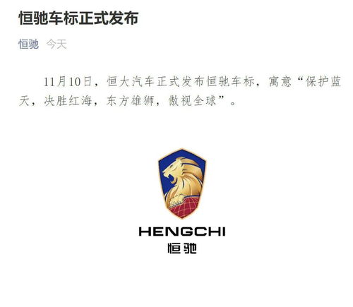 恒大恒驰车标正式发布,房地产造车画风感受下