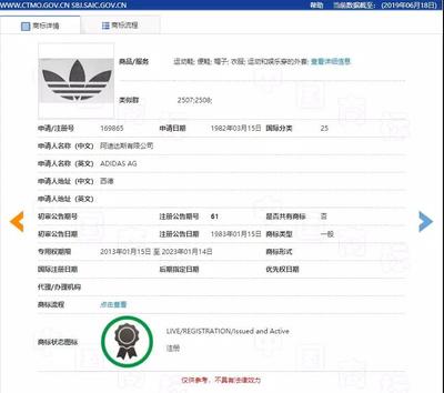 阿迪达斯的”三道杠“商标因缺乏显著性被判无效?